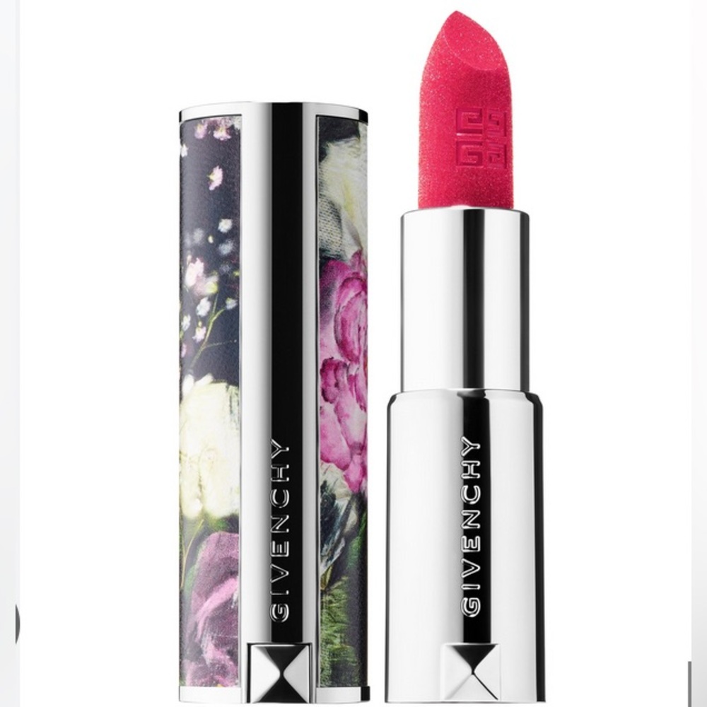 Givenchy Glittering Pink Lipstick With Floral Packaging NWOT This
